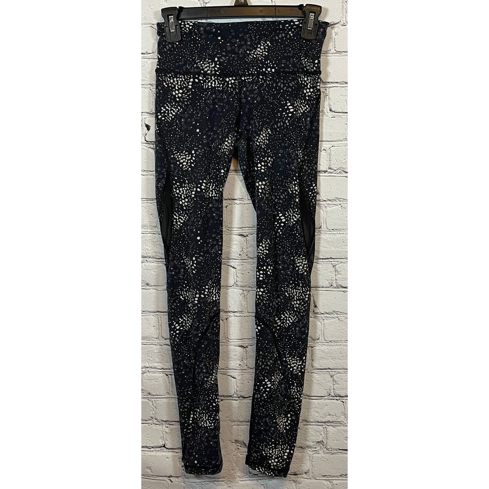 Victoria Sport Black & White Galaxy Print Athletic‎ Leggings with Mesh Panels XS